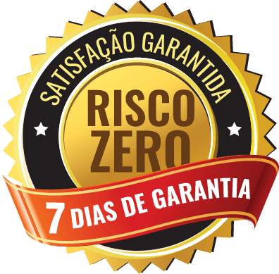 Selo de garantia: satisfação garantida, risco zero, 7 dias de garantia